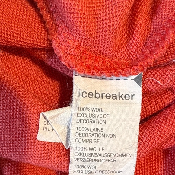 Icebreaker Coral-Red Button-Down Polo Top - Picture 7 of 7